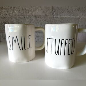 Rae Dunn “SMILE” & “STUFFED” Artisan Collection Mugs – Farmhouse Kitchen Set